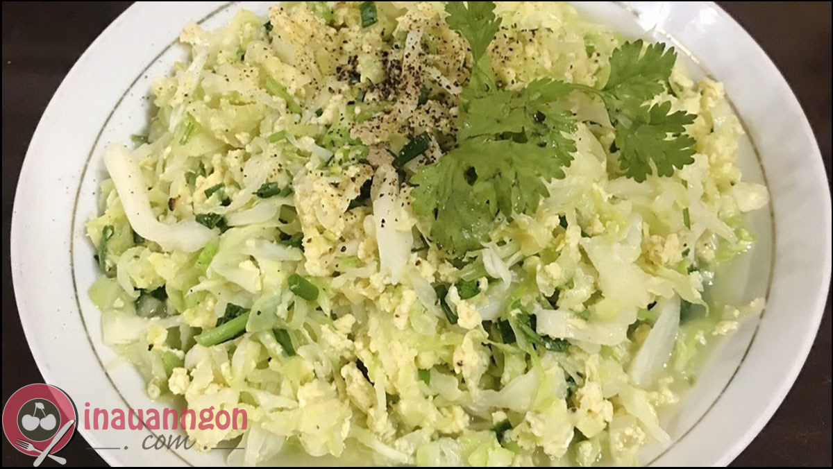 Món bắp cải xào trứng thơm ngon, tuyệt hảo