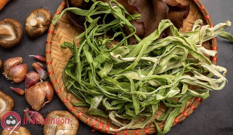 Nguyên liệu cần chuẩn bị để làm rau tiến vua xào thập cẩm