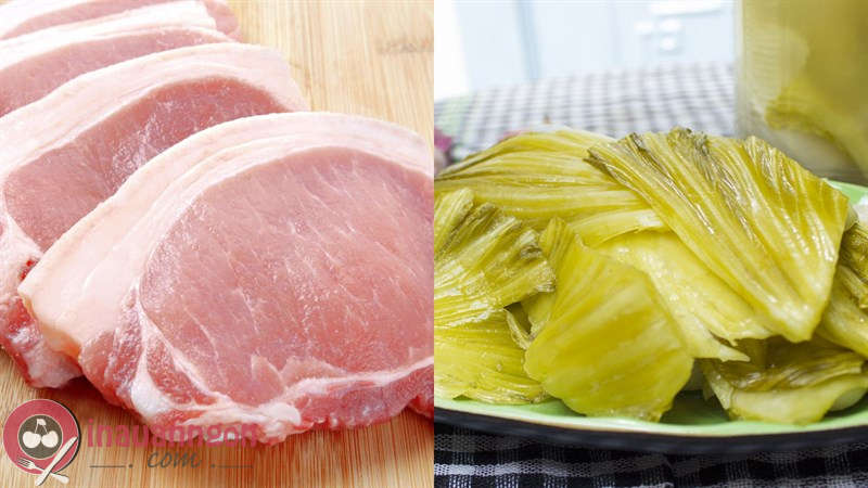 Nguyên liệu chế biến món thịt heo xào cải chua