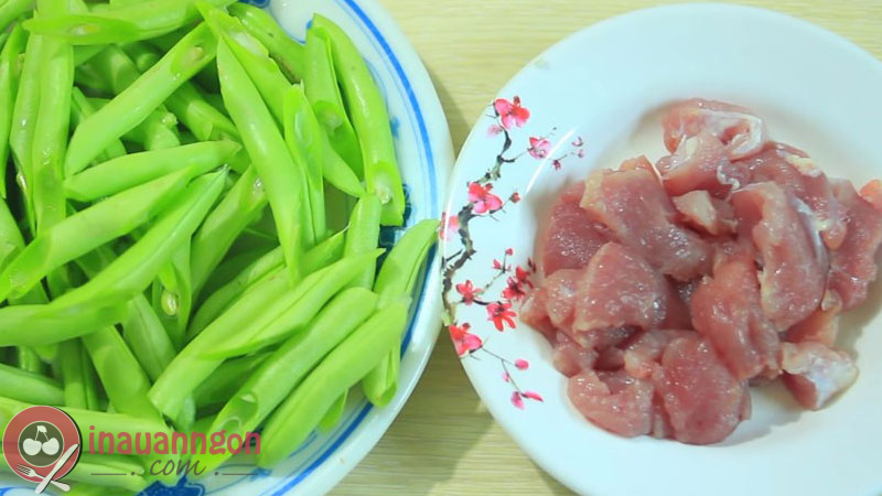 Những nguyên liệu cần chuẩn bị cho món thịt heo xào đậu que