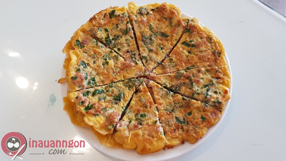 Thành phẩm món trứng chiên thịt bằm đẹp mắt, vị ngon hấp dẫn